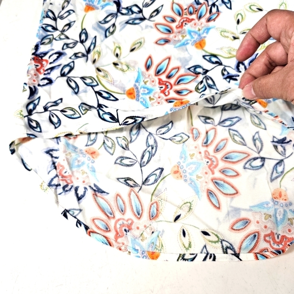 Daniel Rainne Pastel Paisley Floral 3/4 Sleeves Casual Office Medium Top - Picture 10 of 12